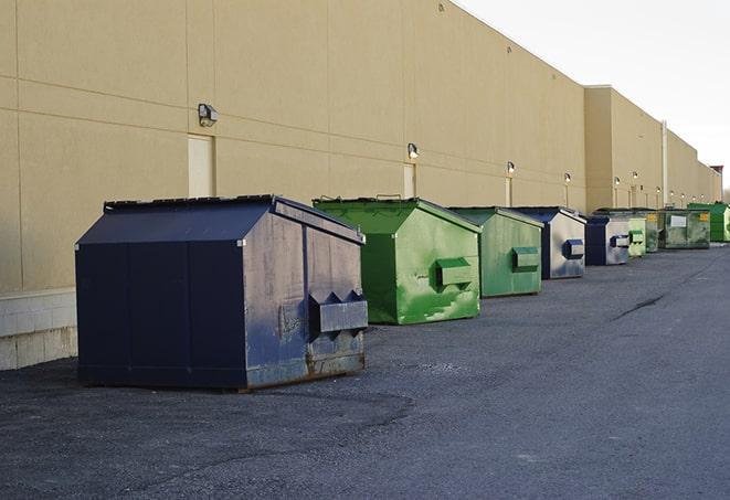 a view of a dumpster truck on a construction site in Argos